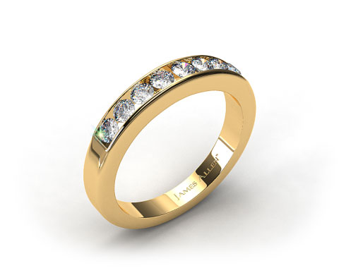 18k Yellow Gold 0.45ct Channel Set Round Diamond Wedding Ring